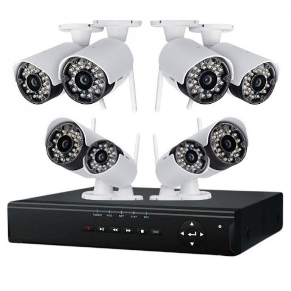 CCTV_8_csatornás_biztonsági_kamera_szett_színes_IP_kamerák,_24_LED-es_éjjellátással,_kül_és_beltéri_használatra2