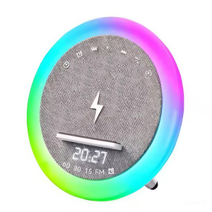 OKOP multifunkciós ébresztőóra bluetooth hangszóróval – RGB LED fény, és vezeték nélküli töltés 10W KP-577 (BBJH) - Image 16