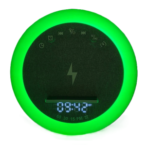 OKOP multifunkciós ébresztőóra bluetooth hangszóróval – RGB LED fény, és vezeték nélküli töltés 10W KP-577 (BBJH) - Image 14