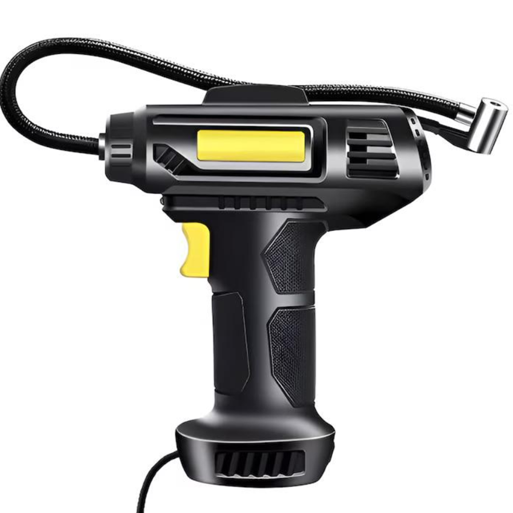 Kompakt analóg akkumulátoros autókompresszor – szivargyújtó tápellátás 10 bar nyomás, 12V motor 18 literperc levegőkapacitás (BBJH)8