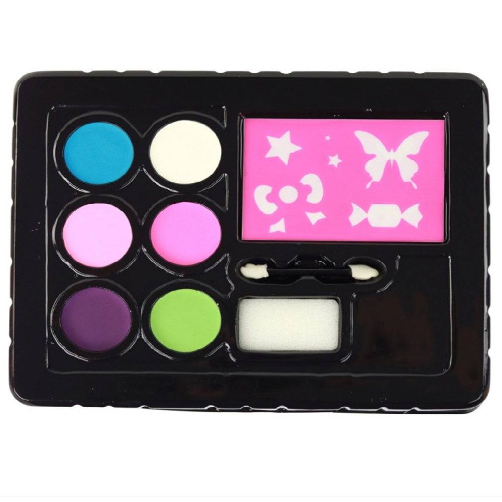 Gyerek kreatív arcfestő készlet – 6 élénk szín + sablonok a tökéletes játékhoz J-4012 (BBJ)