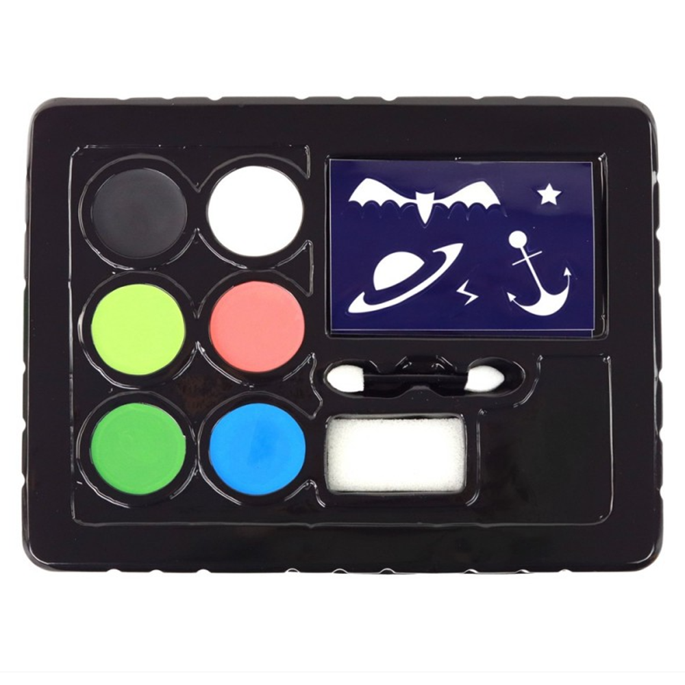 Gyerek kreatív arcfestő készlet – 6 élénk szín + sablonok a tökéletes játékhoz J-4012 (BBJ)5545