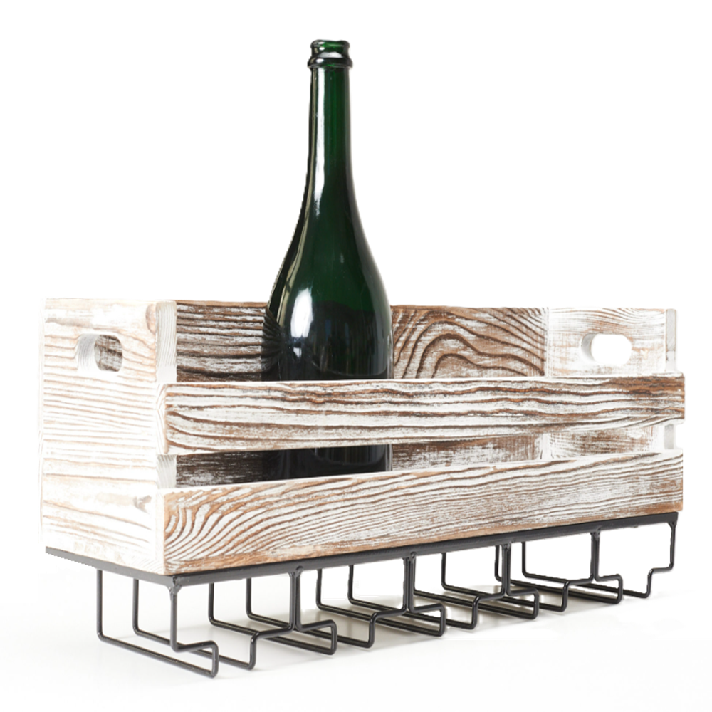 Elegáns bortartó állvány pohárakasztókkal – 52×20×14 cm-es fém borospalack tartó, modern konyhai és bár dekorációhoz (BLLV)