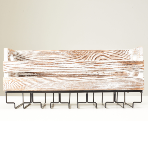 Elegáns bortartó állvány pohárakasztókkal – 52×20×14 cm-es fém borospalack tartó, modern konyhai és bár dekorációhoz (FX) (BLLV) - Image 4