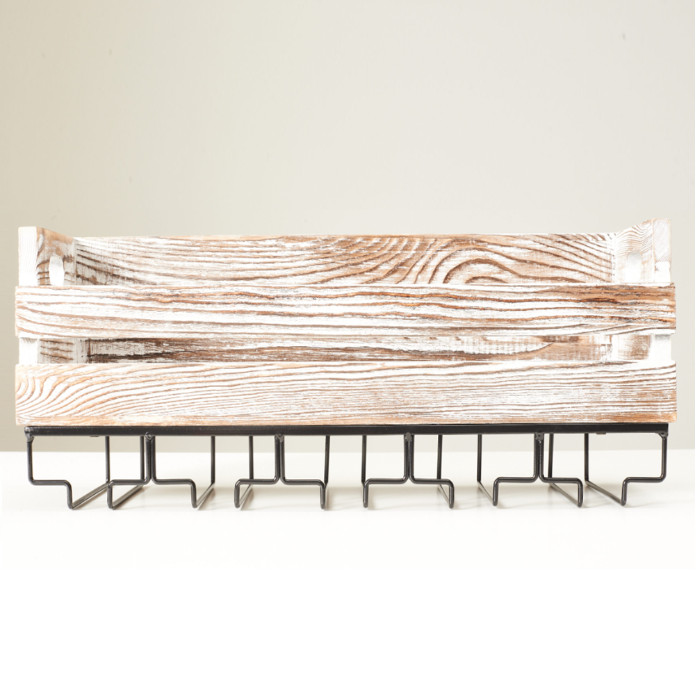 Elegáns bortartó állvány pohárakasztókkal – 52×20×14 cm-es fém borospalack tartó, modern konyhai és bár dekorációhoz (BLLV)1