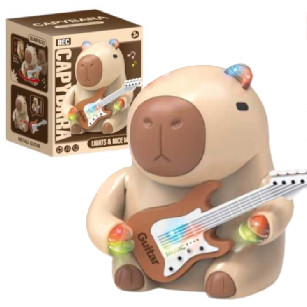 Gitározó capybara figura – zenélő és világító interaktív játék gyerekeknek 332A (BBJ)1