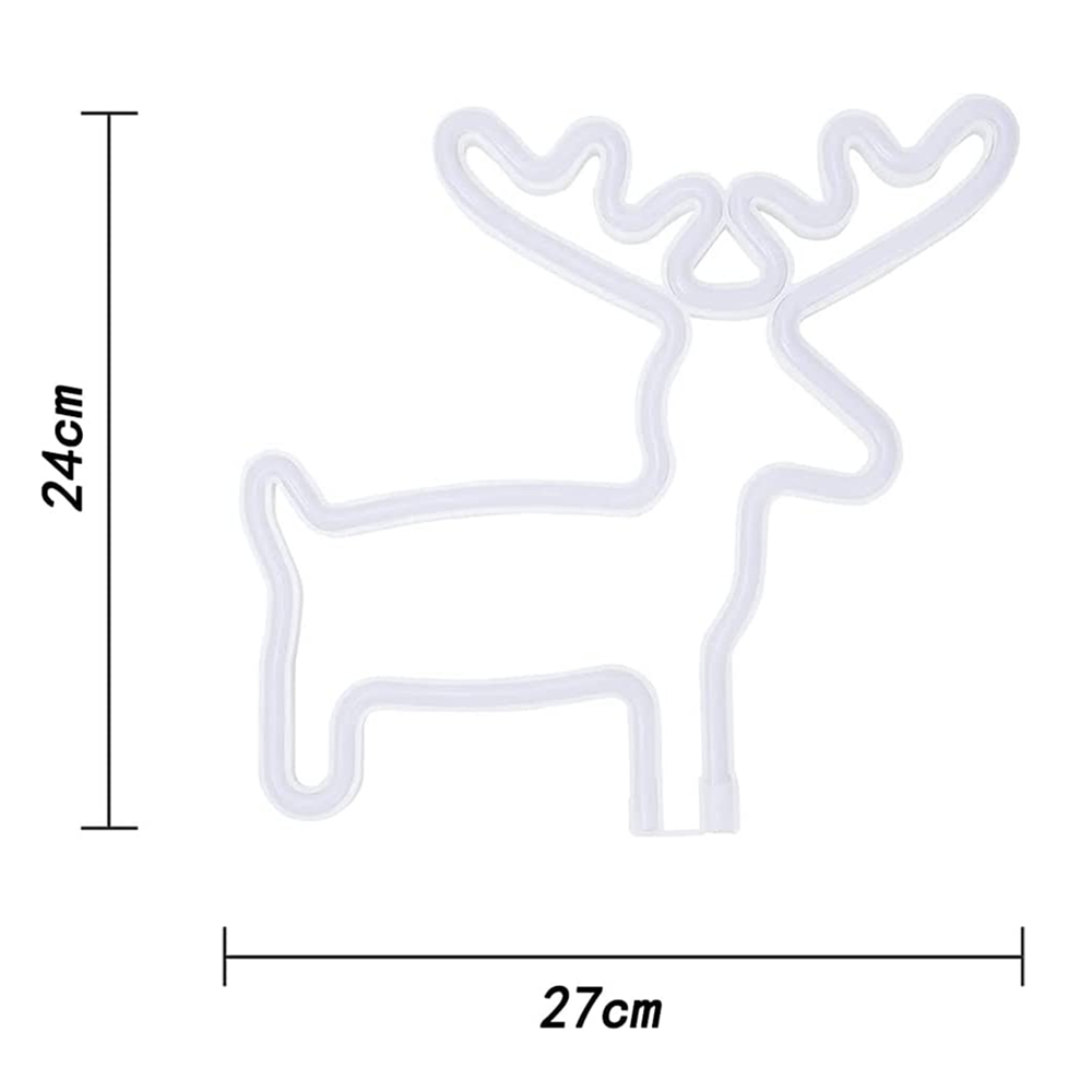 Karácsonyi LED neon dekoráció – hópehely vagy rénszarvas forma, 24×27 cm hangulatos fénydekor beltérre és ablakba (BLLV)3