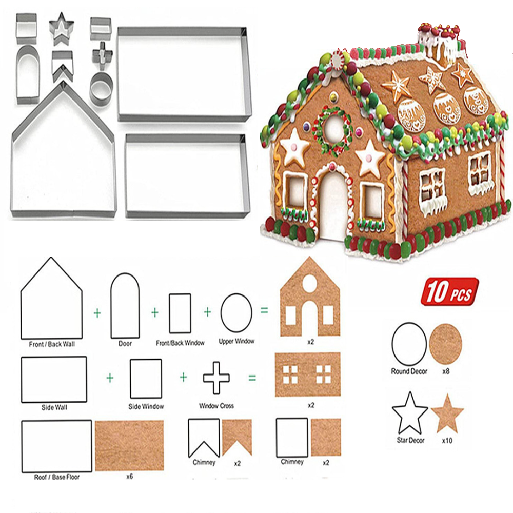 Karácsonyi mézeskalács ház készítő szett – komplett sütőforma és dekorációs készlet édes alkotáshoz (BLLV)1