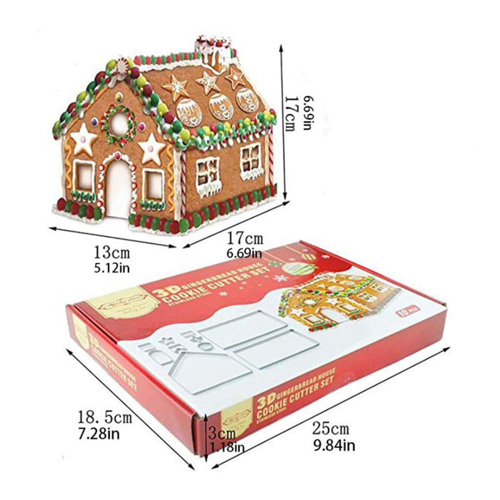 Karácsonyi mézeskalács ház készítő szett – komplett sütőforma és dekorációs készlet édes alkotáshoz (BLLV)2