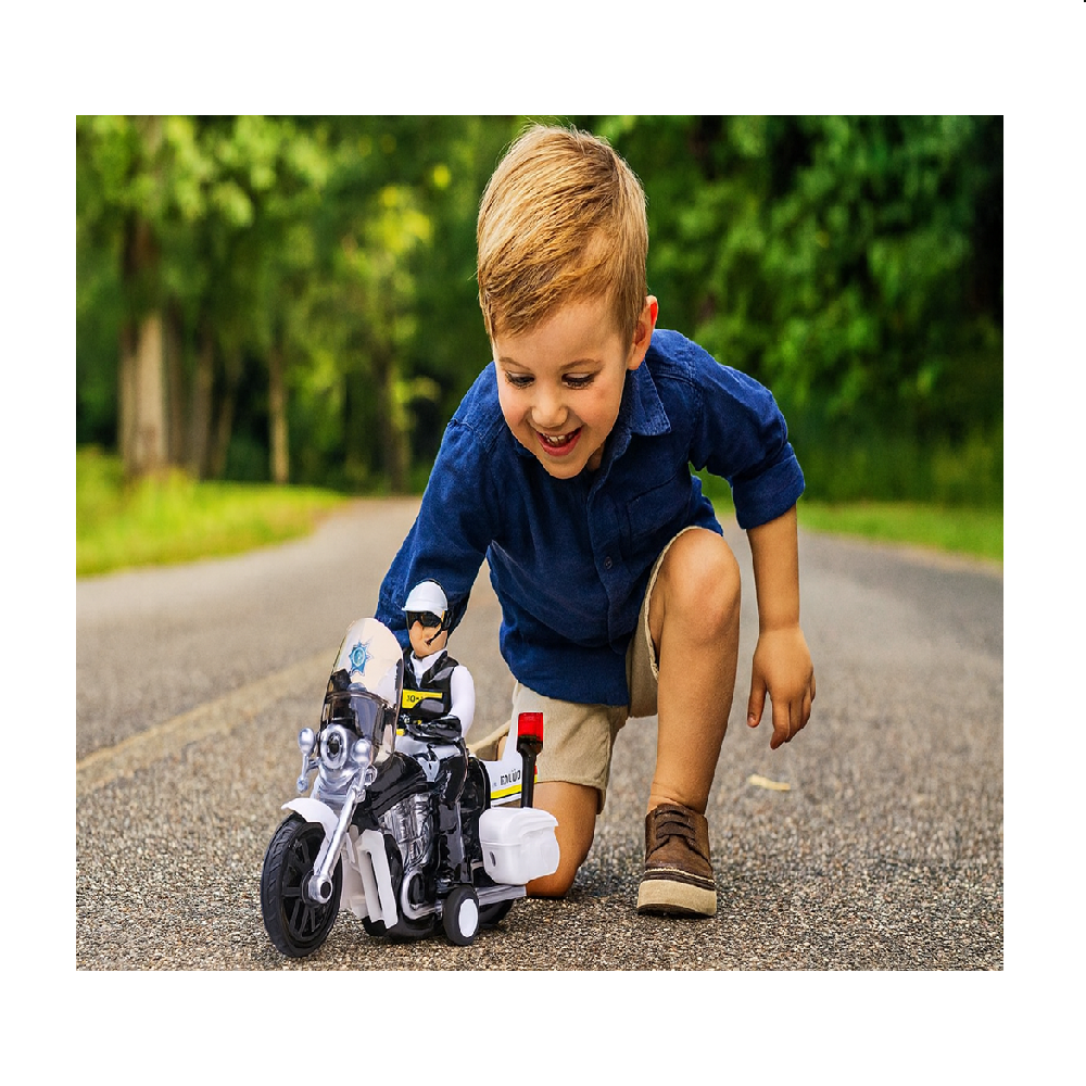 Rendőrségi játék motorkerékpár – 23 cm-es motor fény- és hangeffektekkel, realisztikus rendőr jármű gyerekeknek WY430A (BBJ)83