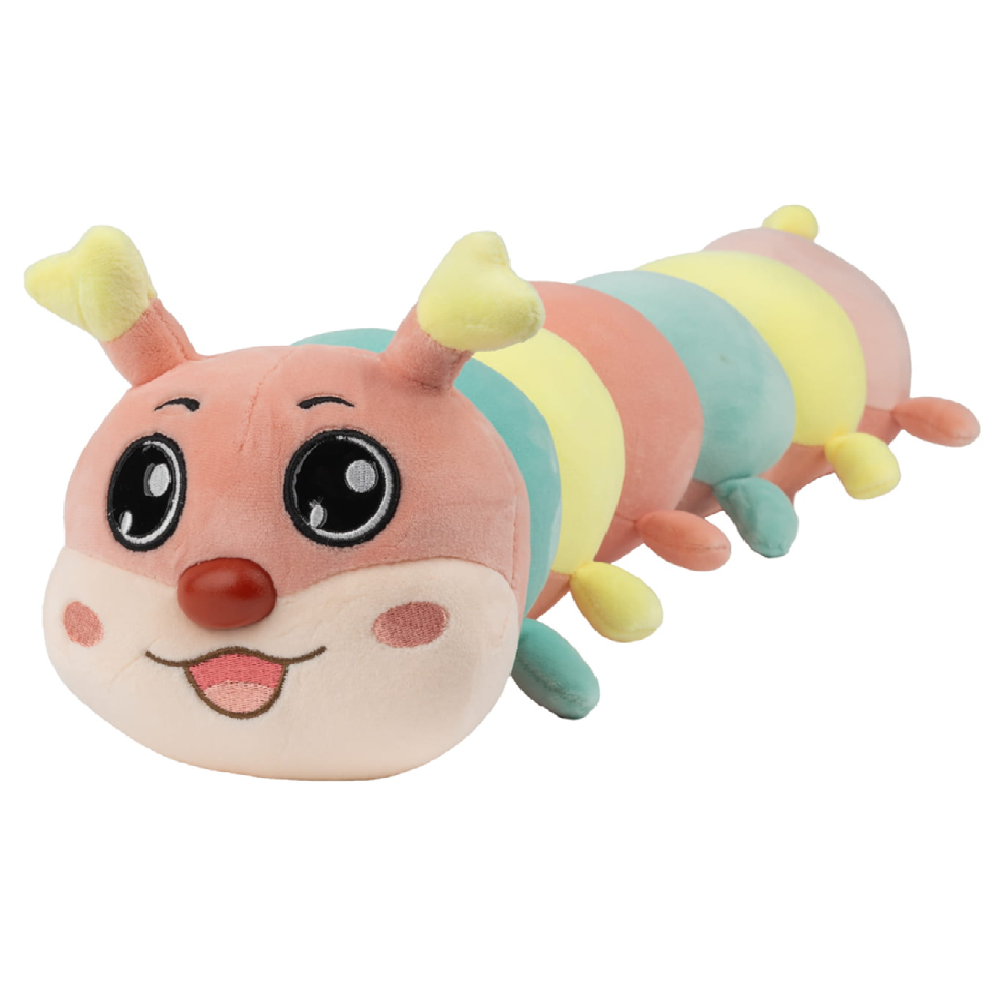 Óriási 3 az 1-ben szivárványos plüss hernyó – 12 lábú puha alvóka, ölelő párna és játék gyerekeknek 65 cm (BBLPJ)1