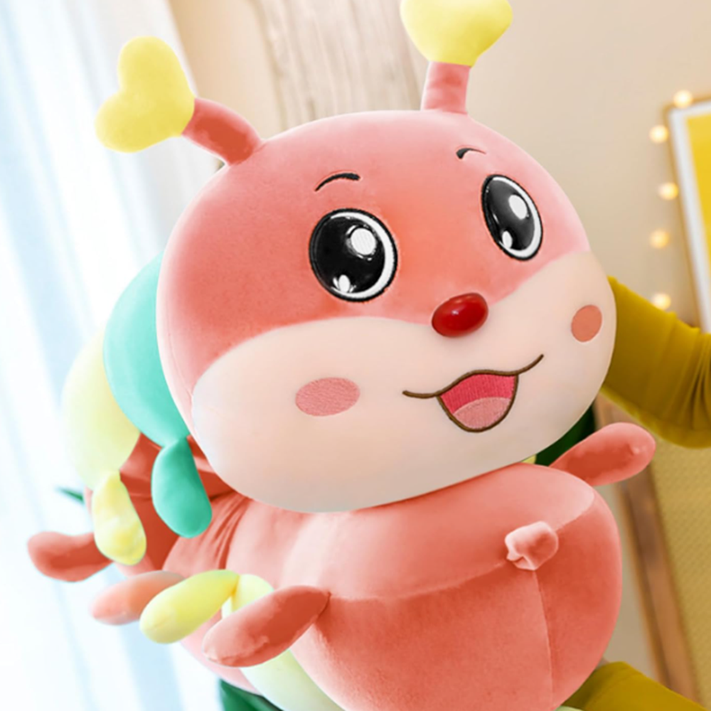 Óriási 3 az 1-ben szivárványos plüss hernyó – 12 lábú puha alvóka, ölelő párna és játék gyerekeknek 65 cm (BBLPJ)4