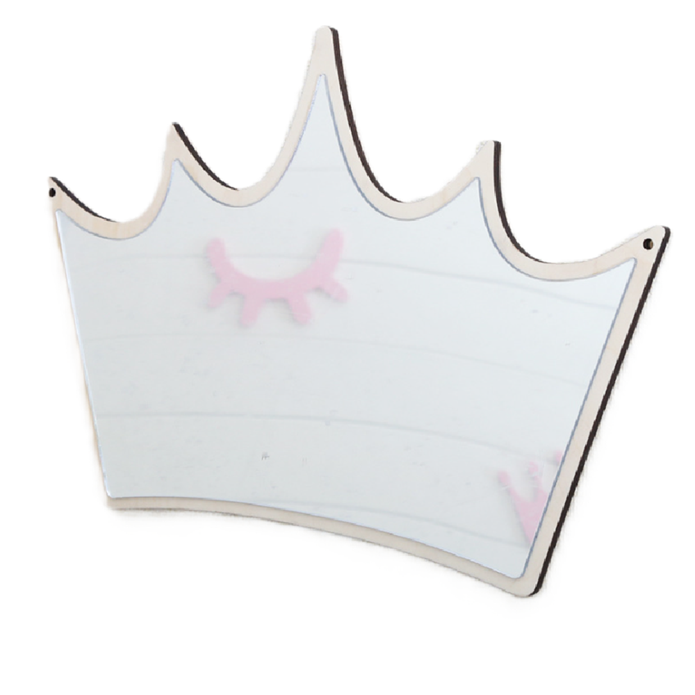 Korona formájú gyerekszoba fali tükör – aranyos dekoráció babaszobába és gyerekszobába (BLLV)