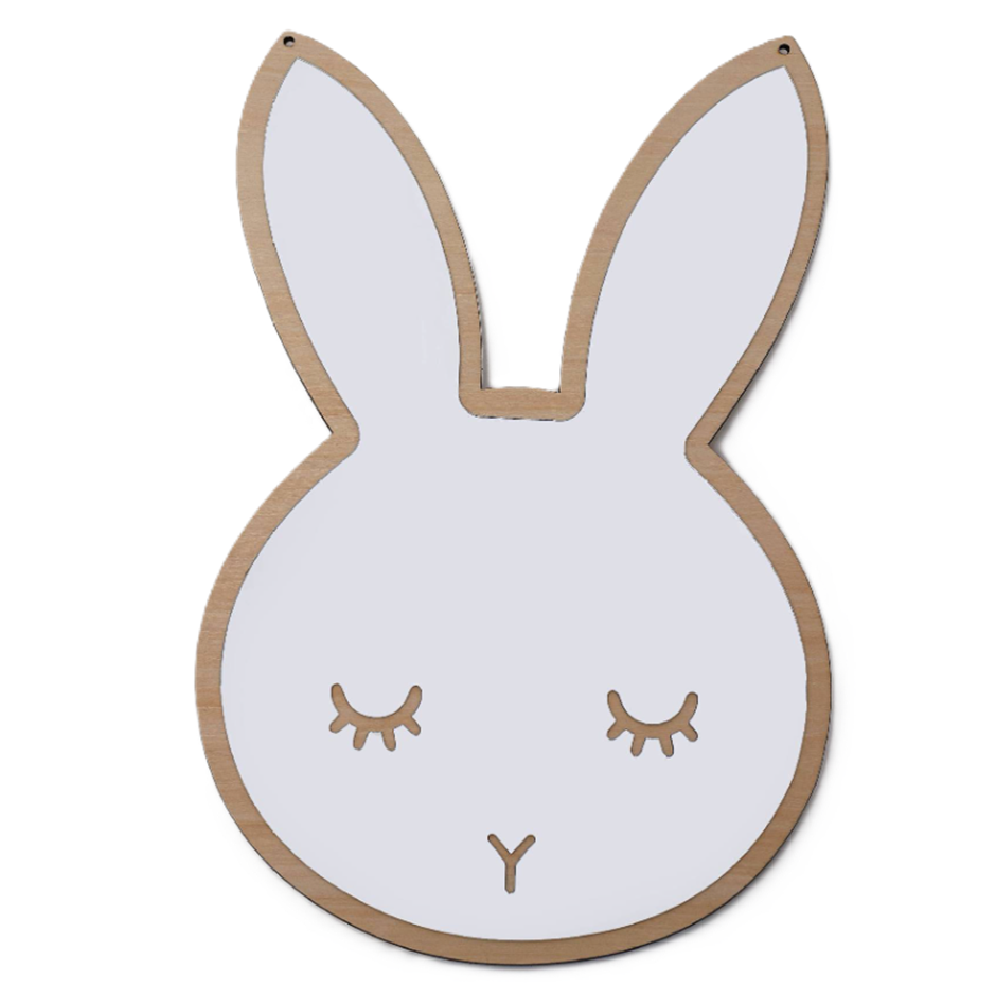 Nyuszi formájú gyerekszoba fali tükör – aranyos dekoráció babaszobába és gyerekszobába (BLLV)