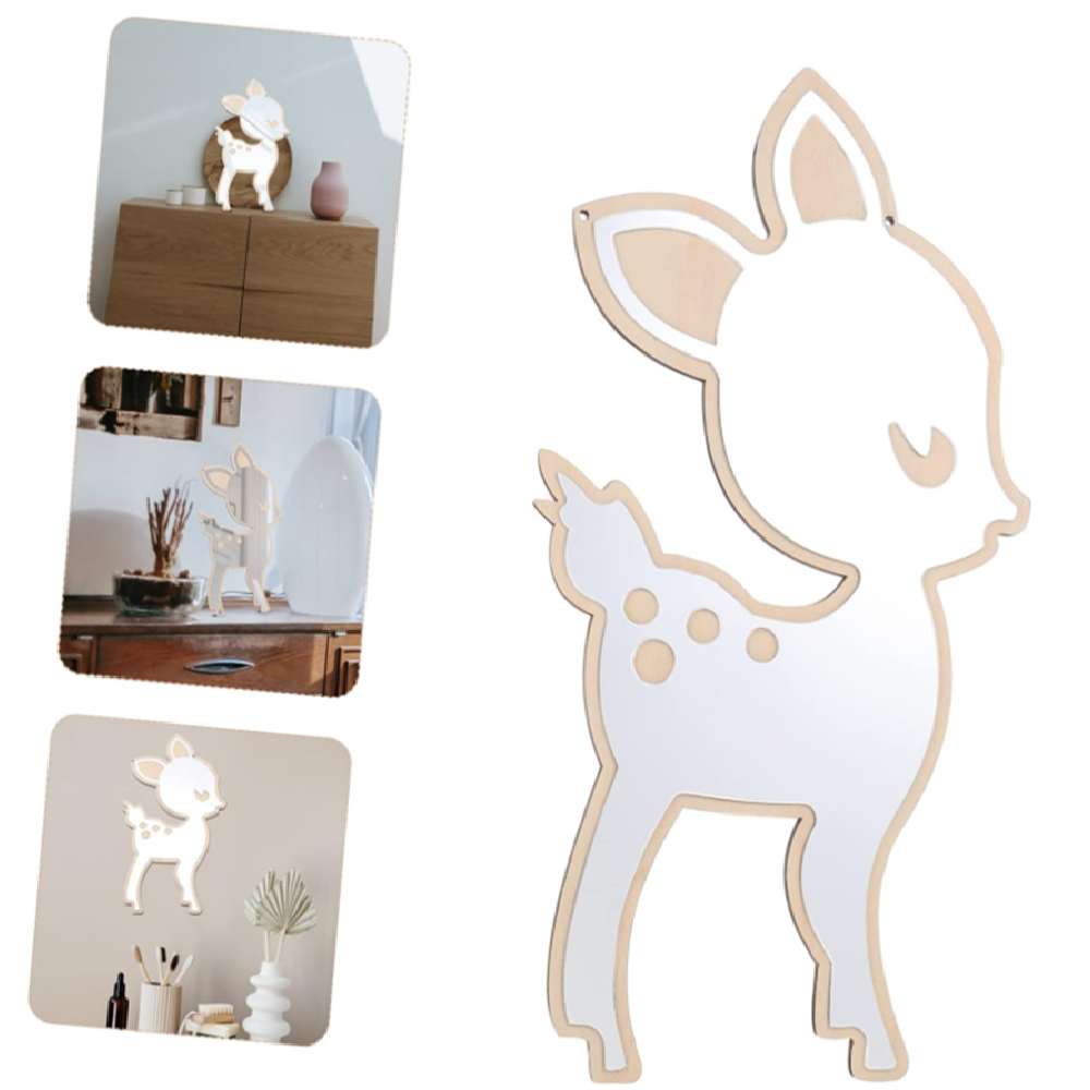 Őzike formájú gyerekszoba fali tükör – aranyos dekoráció babaszobába és gyerekszobába (BLLV)3