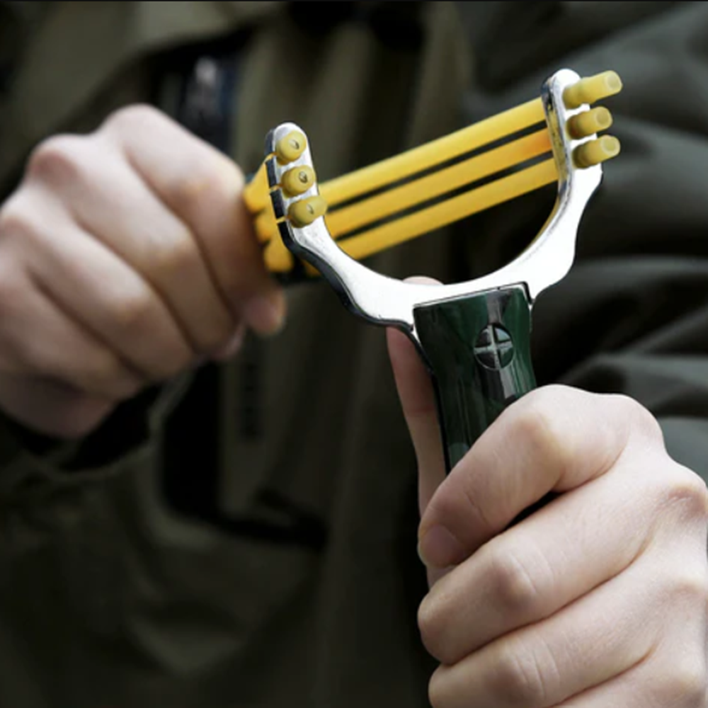 Gumiszalagos alumínium vadász csúzli felnőtteknek kültéri használatra (BBM) 2