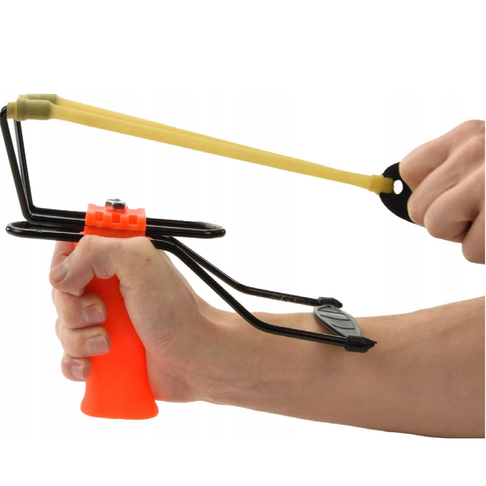 Kézi csúzli alkartámasszal – speciális kerettel, erős gumikkal (BBKM)(BBL)78