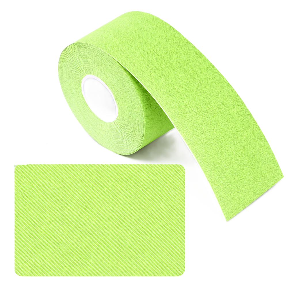 Kineziológiai tapasz – 5 cm × 5 m izom- és ízülettámasztó sport szalag fájdalomcsillapításhoz és regenerációhoz - Világos zöld (BLLV)