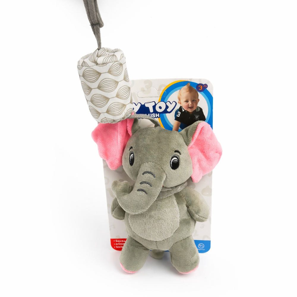 Muki csörgős plüss elefánt babajáték – puha bébi csörgő újszülötteknek 0+ hónaptól (BBMJ) 3