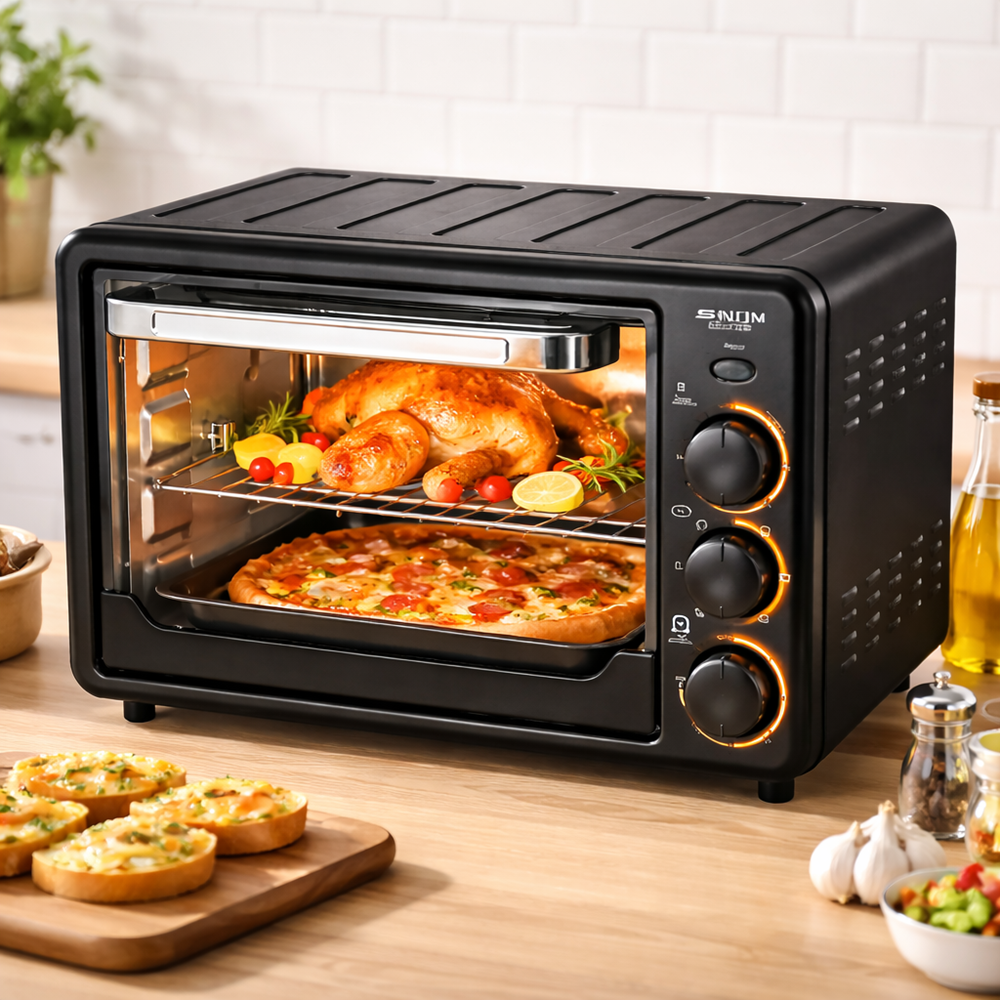 SHINY multifunkciós elektromos sütő 22L, 1000W – kompakt konyhai mini sütő gyors főzéshez (FX) 3 (2)