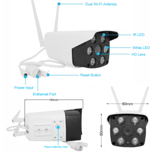 Wifi IP CCTV kültéri vezeték nélküli vízálló kamera színes éjszakai látással (BBV) - Image 3