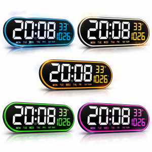 Digitális LED falióra GH8021 – nagy kijelzős, távirányítós elektronikus óra, modern design (BBD) - Image 6
