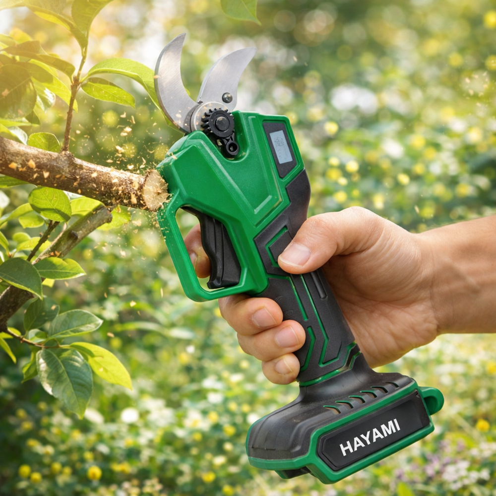 HAYAMI HA-1032 akkumulátoros metszőolló – elektromos kerti metszőolló ágak és növények metszéséhez 2