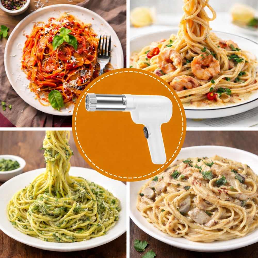 PastaMaster elektromos tésztakészítő – automata hordozható tésztanyomó gép 5 cserélhető tésztaformával 3