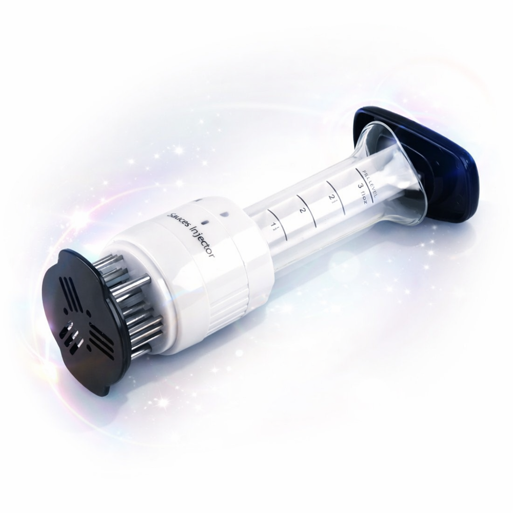 PerfectHome Fűszer és pác adagoló, rozsdamentes acélpengékkel – húspuhító injekciós pácoló (IT) 1