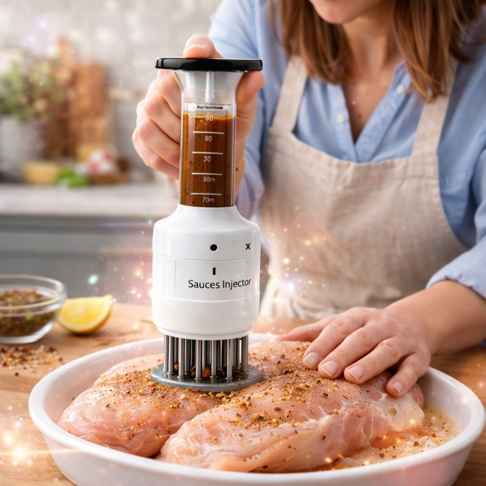 PerfectHome Fűszer és pác adagoló, rozsdamentes acélpengékkel – húspuhító injekciós pácoló (IT) 3