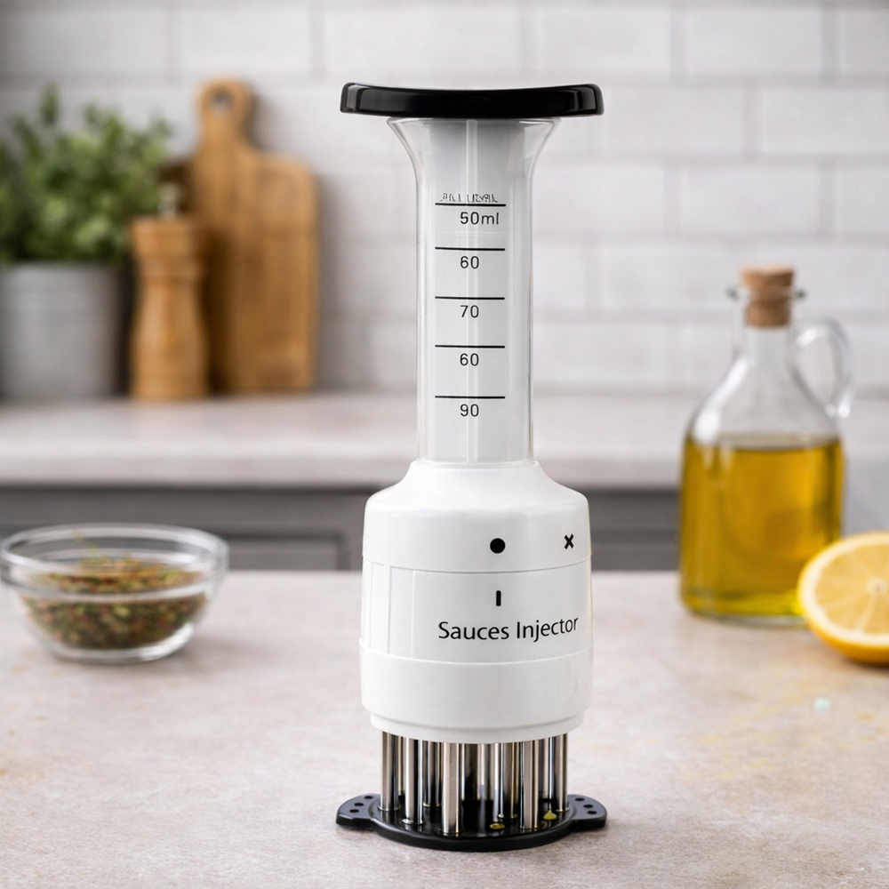 PerfectHome Fűszer és pác adagoló, rozsdamentes acélpengékkel – húspuhító injekciós pácoló (IT) 4