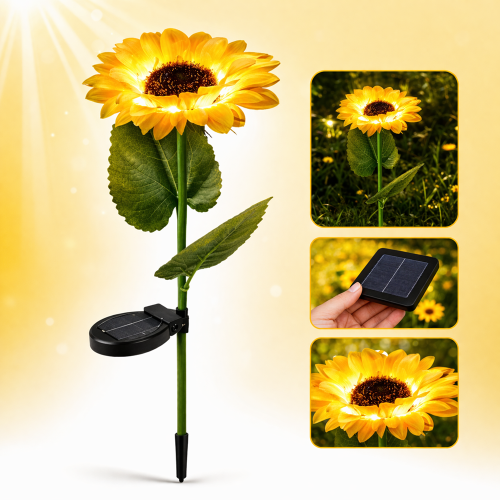 STARPIE napelemes napraforgó kerti lámpa – LED szolár dekoráció kültérre, vízálló díszvilágítás (BBD) 3