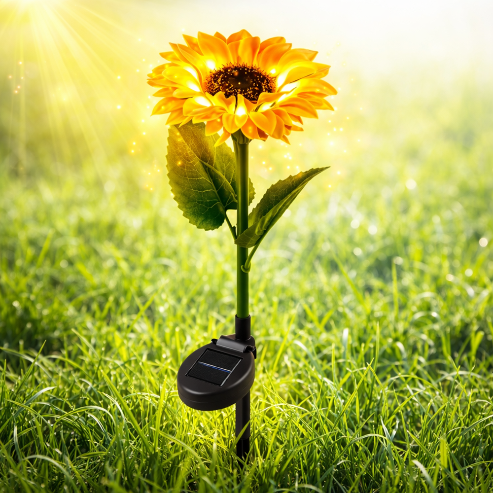 STARPIE napelemes napraforgó kerti lámpa – LED szolár dekoráció kültérre, vízálló díszvilágítás (BBD) 4