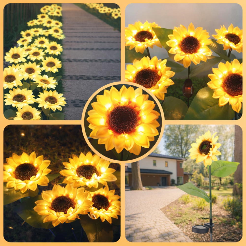 STARPIE napelemes napraforgó kerti lámpa – LED szolár dekoráció kültérre, vízálló díszvilágítás (BBD) 6