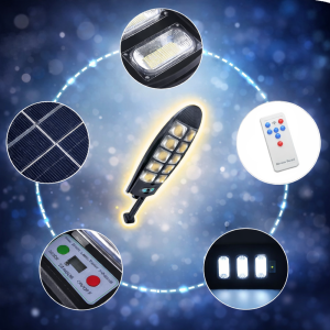 SolarNova W788B-5 napelemes LED utcai lámpa – mozgásérzékelős kültéri kerti és utcai lámpa (BBD) - Image 3