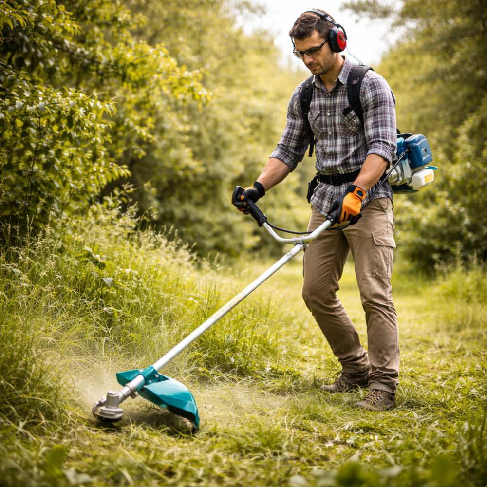 THO Lux M-9204 benzinmotoros fűkasza és bozótvágó 7 LE 72 cm³ – professzionális damilos és késes kasza (FX) 2
