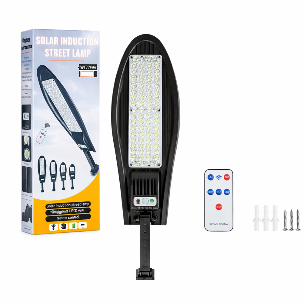 Voltaris W779A napelemes LED utcai lámpa – kültéri mozgásérzékelős, vízálló, távirányítós biztonsági reflektor 5