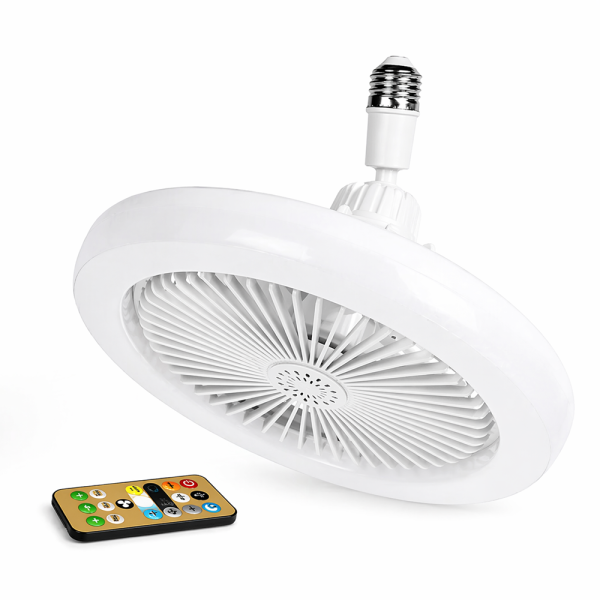 E27 LED ventilátoros lámpa távirányítóval – ultra csendes, szabályozható mennyezeti ventilátor lámpa fehér (BBD) 1
