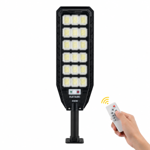 HAYAMI KL25-287 napelemes LED utcai lámpa 600W – IP65 kültéri szolár udvari világítás távirányítóval (BBD) - Image 4