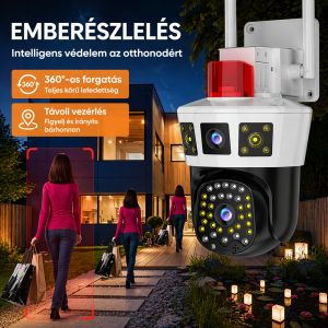 LunariSo WiFi + 4G okos biztonsági kamera szirénával – 360° forgatható IP kamera humán mozgásérzékeléssel, kétirányú hanggal és mobilos vezérléssel CAM360-005 (BBD) - Image 4