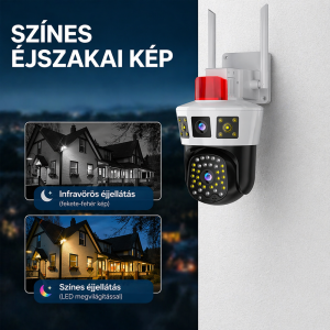 LunariSo WiFi + 4G okos biztonsági kamera szirénával – 360° forgatható IP kamera humán mozgásérzékeléssel, kétirányú hanggal és mobilos vezérléssel CAM360-005 (BBD) - Image 5