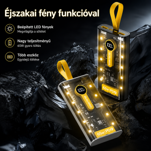 XNEN XN-743 powerbank 28000mAh – 65W szupergyors töltésű hordozható külső akkumulátor (BBD) - Image 4