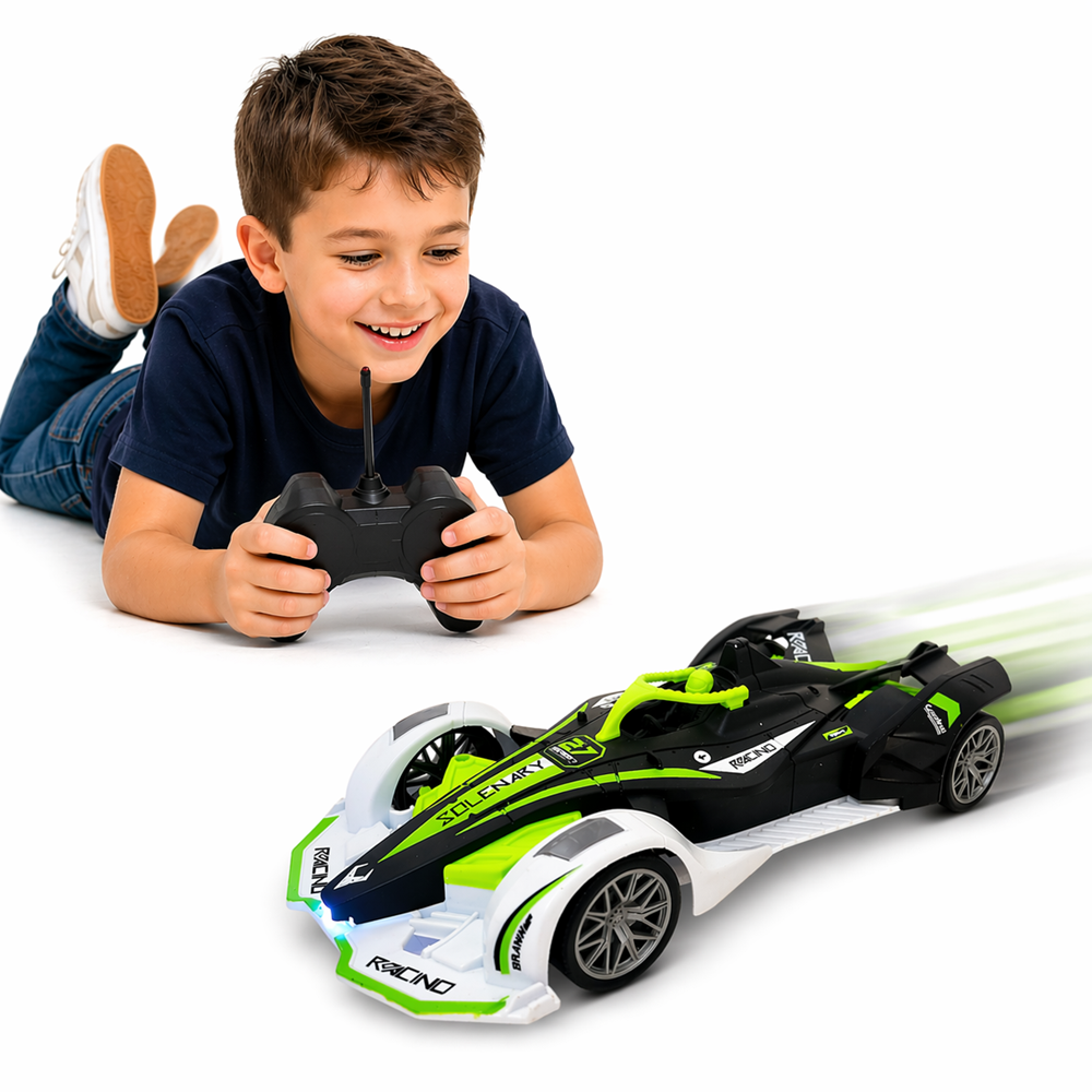 SpeedRacer RC versenyautó zöld-fekete kivitelben – távirányítós sportautó gyerekeknek, nagy sebességű játék autó (BBJ) 1