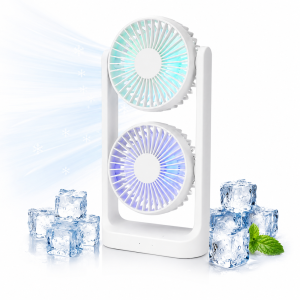 BreezeMax 360°-ban állítható duplafejes asztali ventilátor – USB, LED világítással 53202 (BBM) - Image 6