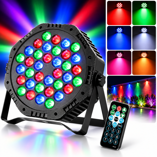 36 LED-es RGB PAR színpadi fény – hangvezérléssel (BBD)1